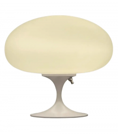  Design Line Mid Century Modern Mushroom Table Lamp by Design Line in White on White Glass - 2606649