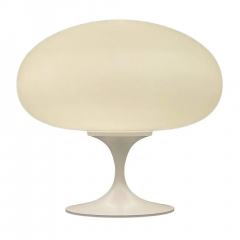  Design Line Mid Century Modern Mushroom Table Lamp by Design Line in White on White Glass - 2606652