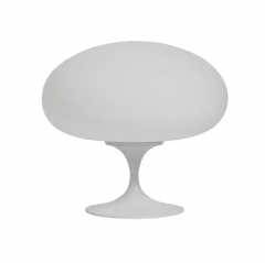  Design Line Mid Century Modern Mushroom Table Lamp by Design Line in White on White Glass - 2606653