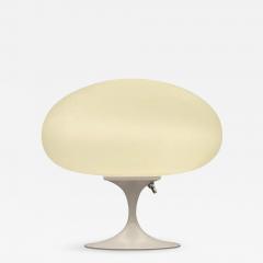  Design Line Mid Century Modern Mushroom Table Lamp by Design Line in White on White Glass - 2609174