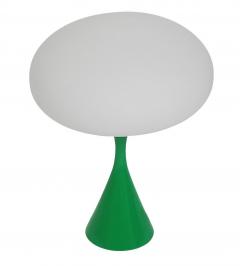  Design Line Mid Century Modern Mushroom Table Lamp by Designline in Green White Glass - 3536368