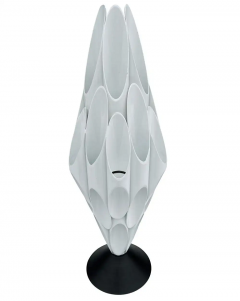  Design Line Mid Century Modern Tubular Table Sculpture Lamp in Black White After Rougier - 3126542