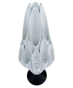  Design Line Mid Century Modern Tubular Table Sculpture Lamp in Black White After Rougier - 3126544