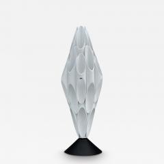  Design Line Mid Century Modern Tubular Table Sculpture Lamp in Black White After Rougier - 3130650