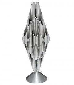  Design Line Mid Century Modern Tubular Table Sculpture Lamp in Solid Chrome After Rougier - 3208629