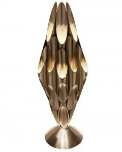  Design Line Mid Century Modern Tubular Table Sculpture Lamp in Solid Chrome After Rougier - 3208688