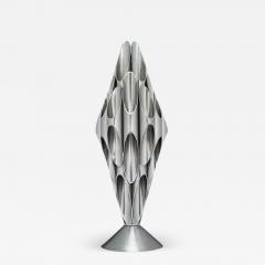 Design Line Mid Century Modern Tubular Table Sculpture Lamp in Solid Chrome After Rougier - 3210429