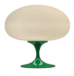  Design Line Mid Century Modern Tulip Table Lamp by Design Line in Green with White Glass - 2591978