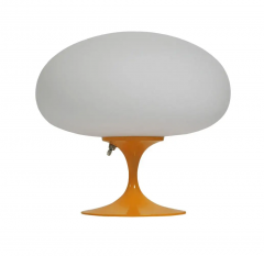  Design Line Mid Century Modern Tulip Table Lamp by Design Line in Orange with White Glass - 2592051