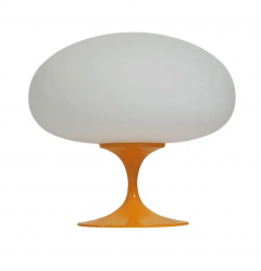  Design Line Mid Century Modern Tulip Table Lamp by Design Line in Orange with White Glass - 2592052