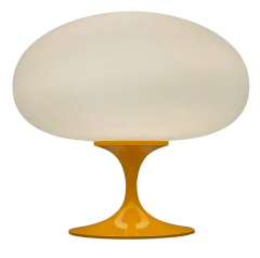 Design Line Mid Century Modern Tulip Table Lamp by Design Line in Orange with White Glass - 2592055