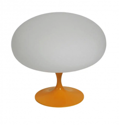  Design Line Mid Century Modern Tulip Table Lamp by Design Line in Orange with White Glass - 2592076