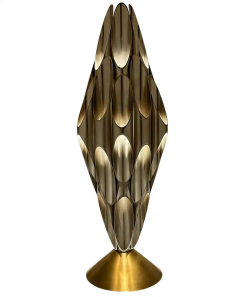  Design Line Pair of Hollywood Regency Glam Table Sculpture Accent Lamps in Gold Silver - 3114273