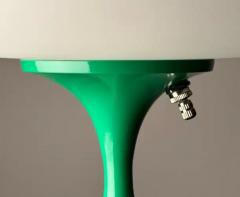  Design Line Short Stemlite Table Lamp by Designline in Green with White Frosted Lamp Shade - 3808268