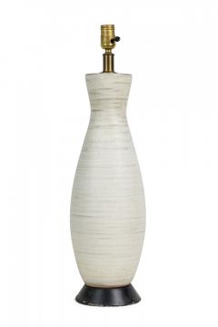  Design Technics Design Technics Mid Century American Ceramic White Chalk Glazed Table Lamp on Wo - 4658718
