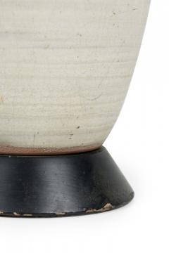 Design Technics Design Technics Mid Century American Ceramic White Chalk Glazed Table Lamp on Wo - 4658722