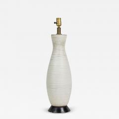  Design Technics Design Technics Mid Century American Ceramic White Chalk Glazed Table Lamp on Wo - 4717801