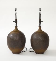  Design Technics Pair of Glazed Ceramic Lamps by Design Technics United States c 1950 - 3519670