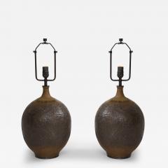  Design Technics Pair of Glazed Ceramic Lamps by Design Technics United States c 1950 - 3521376