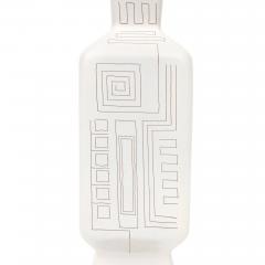  Design Technics Tall Architectural Table Lamp Ceramic Incised Abstract Geometric - 4432842