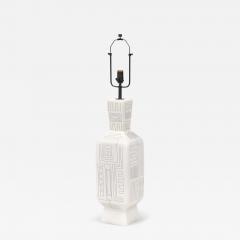  Design Technics Tall Architectural Table Lamp Ceramic Incised Abstract Geometric - 4434582