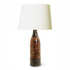  Designhuset Dramatic Copper Luster Black Glazed Lamp by C H Stalhane - 1932297