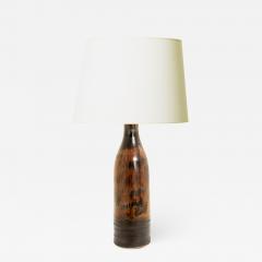  Designhuset Dramatic Copper Luster Black Glazed Lamp by C H Stalhane - 1934857