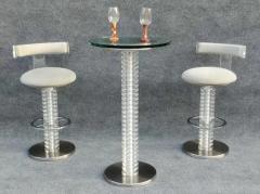  Designs for Leisure Ltd Design for Leisure Gray Ultrasuede Lucite Aluminum Glass Postmodern Bar Suite - 3253768