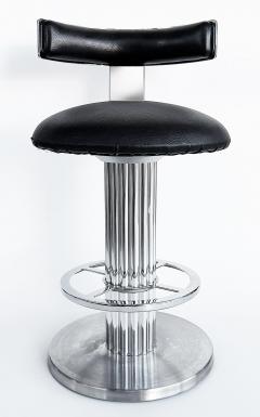  Designs for Leisure Ltd Design for Leisure Ltd Swivel Counter Stools Chrome and Leather Pair - 4380791