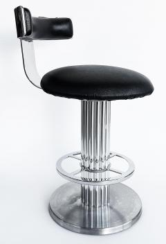  Designs for Leisure Ltd Design for Leisure Ltd Swivel Counter Stools Chrome and Leather Pair - 4380792