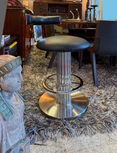  Designs for Leisure Ltd Design for Leisure Ltd Swivel Counter Stools Chrome and Leather Pair - 4380793