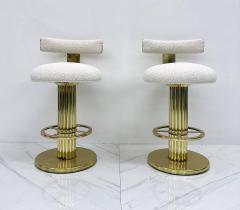  Designs for Leisure Ltd Designs For Leisure Brass and Boucle Barstools A Pair - 3320657