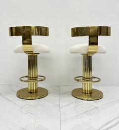  Designs for Leisure Ltd Designs For Leisure Brass and Boucle Barstools A Pair - 3320658