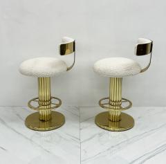  Designs for Leisure Ltd Designs For Leisure Brass and Boucle Barstools A Pair - 3320660