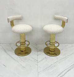  Designs for Leisure Ltd Designs For Leisure Brass and Boucle Barstools A Pair - 3320661