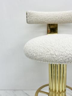  Designs for Leisure Ltd Designs For Leisure Brass and Boucle Barstools A Pair - 3320663