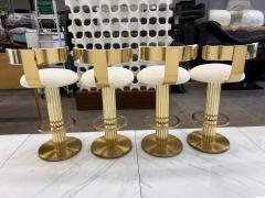  Designs for Leisure Ltd Designs For Leisure set of 4 Brass Barstools Ivory Boucle Signed 1987 - 4278199