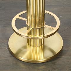  Designs for Leisure Ltd Mid Century Designed for Leisure Fluted Cream Upholstered Brass Counter Stool - 4827078