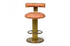  Designs for Leisure Ltd Pair of Designs for Leisure Fluted Column Floral Upholstered Swivel Bar Stools - 4274797