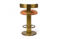  Designs for Leisure Ltd Pair of Designs for Leisure Fluted Column Floral Upholstered Swivel Bar Stools - 4274801