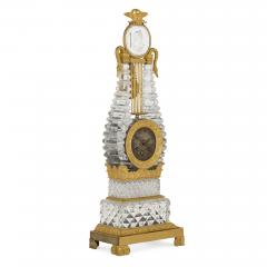  Desprez Restauration gilt bronze mounted crystal lyre mantel clock - 1588335