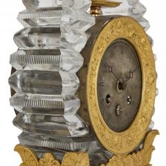  Desprez Restauration gilt bronze mounted crystal lyre mantel clock - 1588337