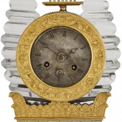  Desprez Restauration gilt bronze mounted crystal lyre mantel clock - 1588338