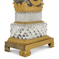  Desprez Restauration gilt bronze mounted crystal lyre mantel clock - 1588340