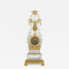  Desprez Restauration gilt bronze mounted crystal lyre mantel clock - 1590043