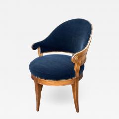  Dessin Fournir Companies Art Deco Style Dessin Fournir Blue Mohair Le Mont Arm Chair - 2495947