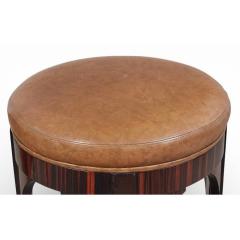  Dessin Fournir Companies Pair of Dessin Fournir Macassar Ebony Leather Jansen Bar Counter Stools - 4512794