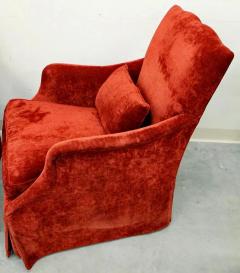  Dessin Fournir Companies Pair of Dessin Fournir Red Velvet Austin Club Chair 1 Ottoman - 2665092