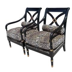  Dessin Fournir Companies Pair of Therien Workshops for Dessin Fournir Regency Style Club Chairs - 4306774