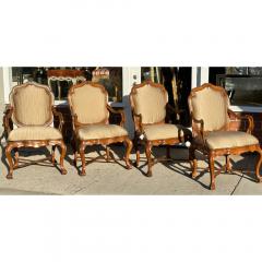  Dessin Fournir Companies Set of 18th C Style Therien Studio Workshops Venetian Walnut Dining Arm Chairs - 3982291